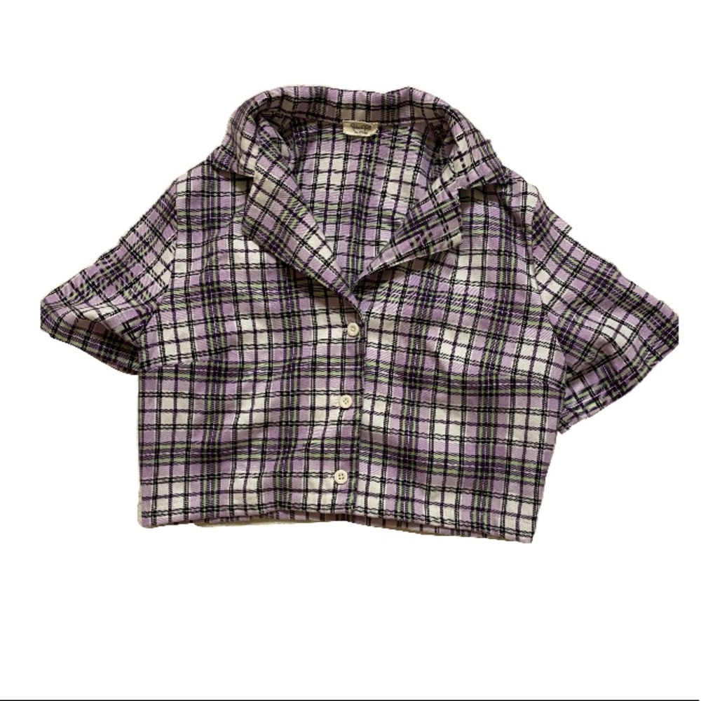 brandy melville button up crop top